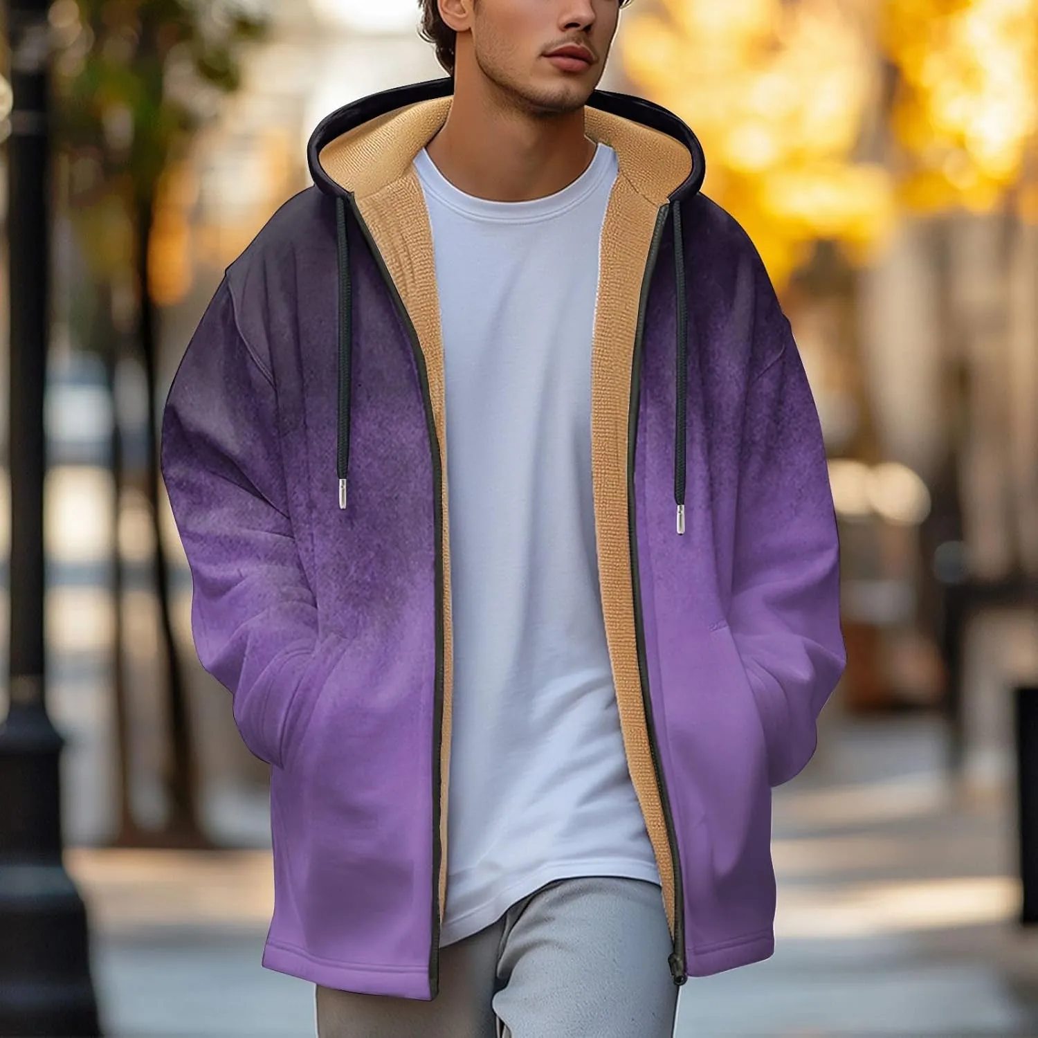 Mens Winter Coats Vintage Long Sleeve Coats: Classic Trendy Jackets Print Sweatshirt Sweaters Hoodie