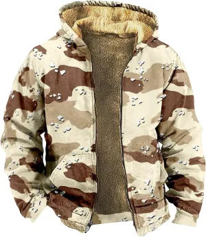 Men's Winter Coats Vintage Long Sleeve Coats: Classic Trendy Jackets Print Sweatshirt Sweaters Hoodie