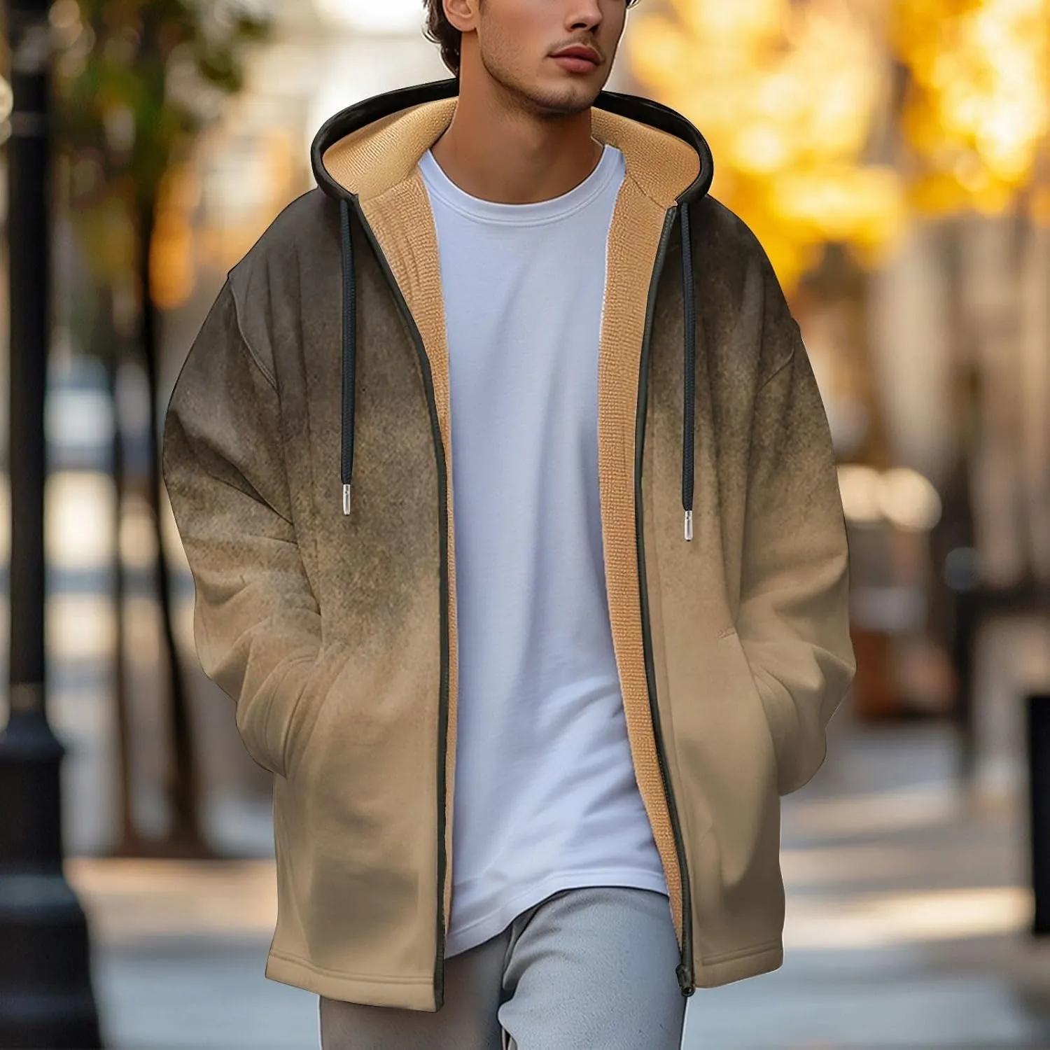 Mens Winter Coats Vintage Long Sleeve Coats: Classic Trendy Jackets Print Sweatshirt Sweaters Hoodie