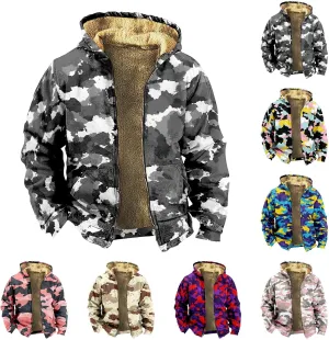 Men's Winter Coats Vintage Long Sleeve Coats: Classic Trendy Jackets Print Sweatshirt Sweaters Hoodie