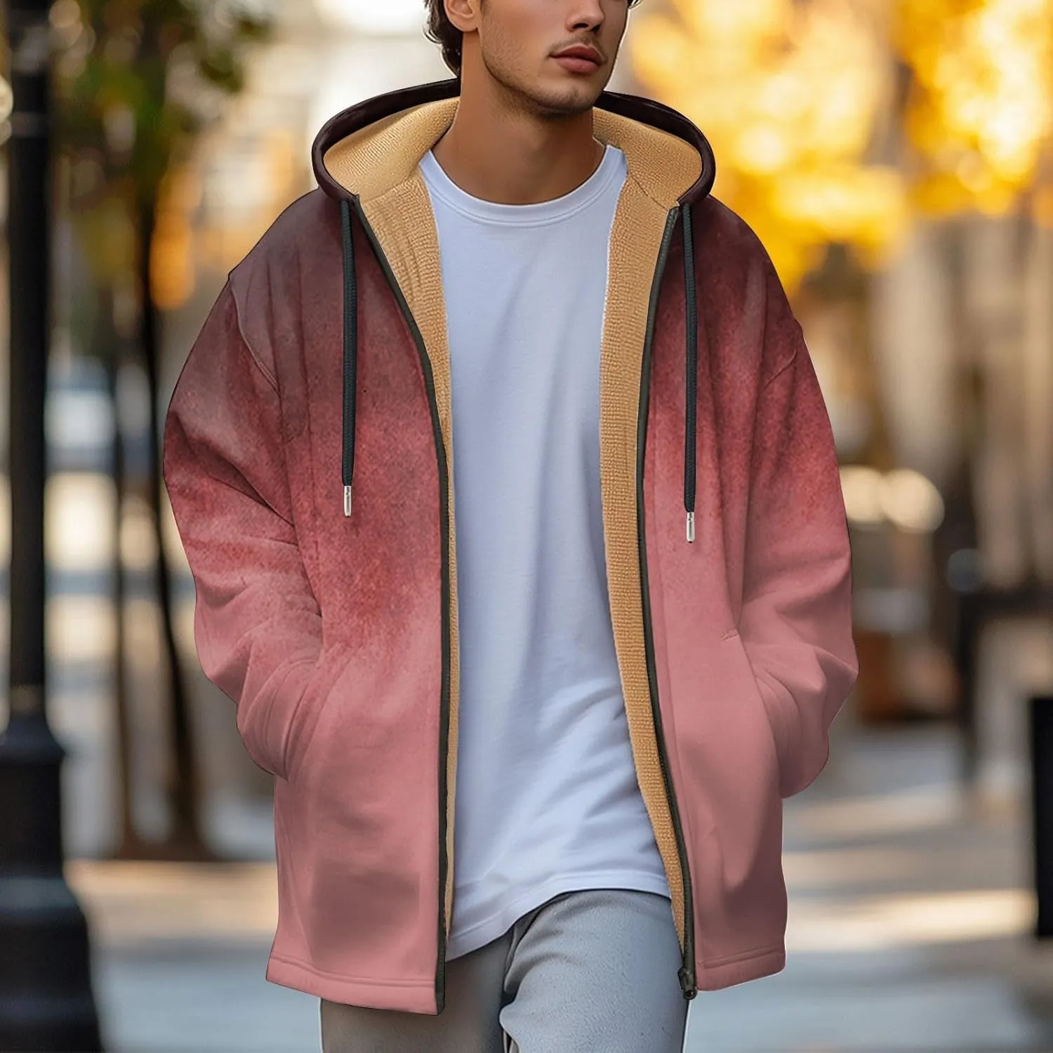 Mens Winter Coats Vintage Long Sleeve Coats: Classic Trendy Jackets Print Sweatshirt Sweaters Hoodie