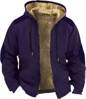 Men's Winter Coats Vintage Long Sleeve Coats: Print Trendy Jackets Classic Sweatshirt Sweaters Hoodie