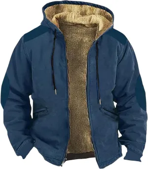 Men's Winter Coats Vintage Long Sleeve Coats: Print Trendy Jackets Classic Sweatshirt Sweaters Hoodie