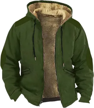 Men's Winter Coats Vintage Long Sleeve Coats: Print Trendy Jackets Classic Sweatshirt Sweaters Hoodie