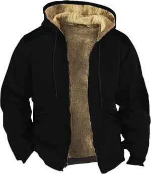 Men's Winter Coats Vintage Long Sleeve Coats: Print Trendy Jackets Classic Sweatshirt Sweaters Hoodie