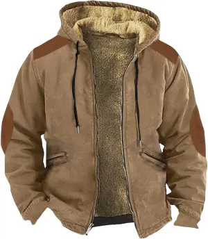 Men's Winter Coats Vintage Long Sleeve Coats: Print Trendy Jackets Classic Sweatshirt Sweaters Hoodie