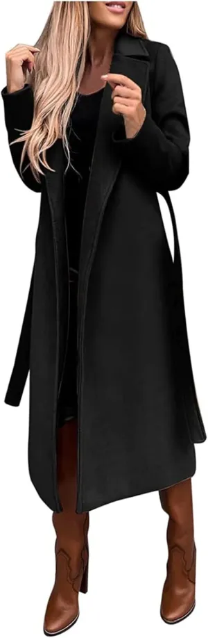 OIOLOYJM Black Trench Coat for Women 2023 Rain Jacket Winter Hooded Oversized Elegant Windbreaker Fall Long Coats for Women