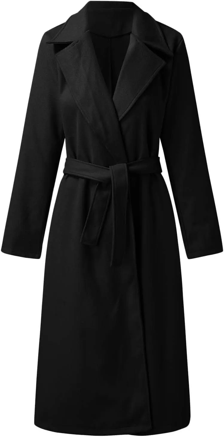 OIOLOYJM Black Trench Coat for Women 2023 Rain Jacket Winter Hooded Oversized Elegant Windbreaker Fall Long Coats for Women