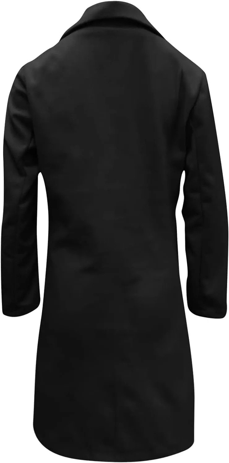 PETYCZEN Oversized Blazers for Women Long Sleeve Lapel Open Front Business Casual Tweed Blazer Jackets Casual Trench Coats
