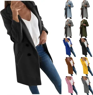 PETYCZEN Oversized Blazers for Women Long Sleeve Lapel Open Front Business Casual Tweed Blazer Jackets Casual Trench Coats