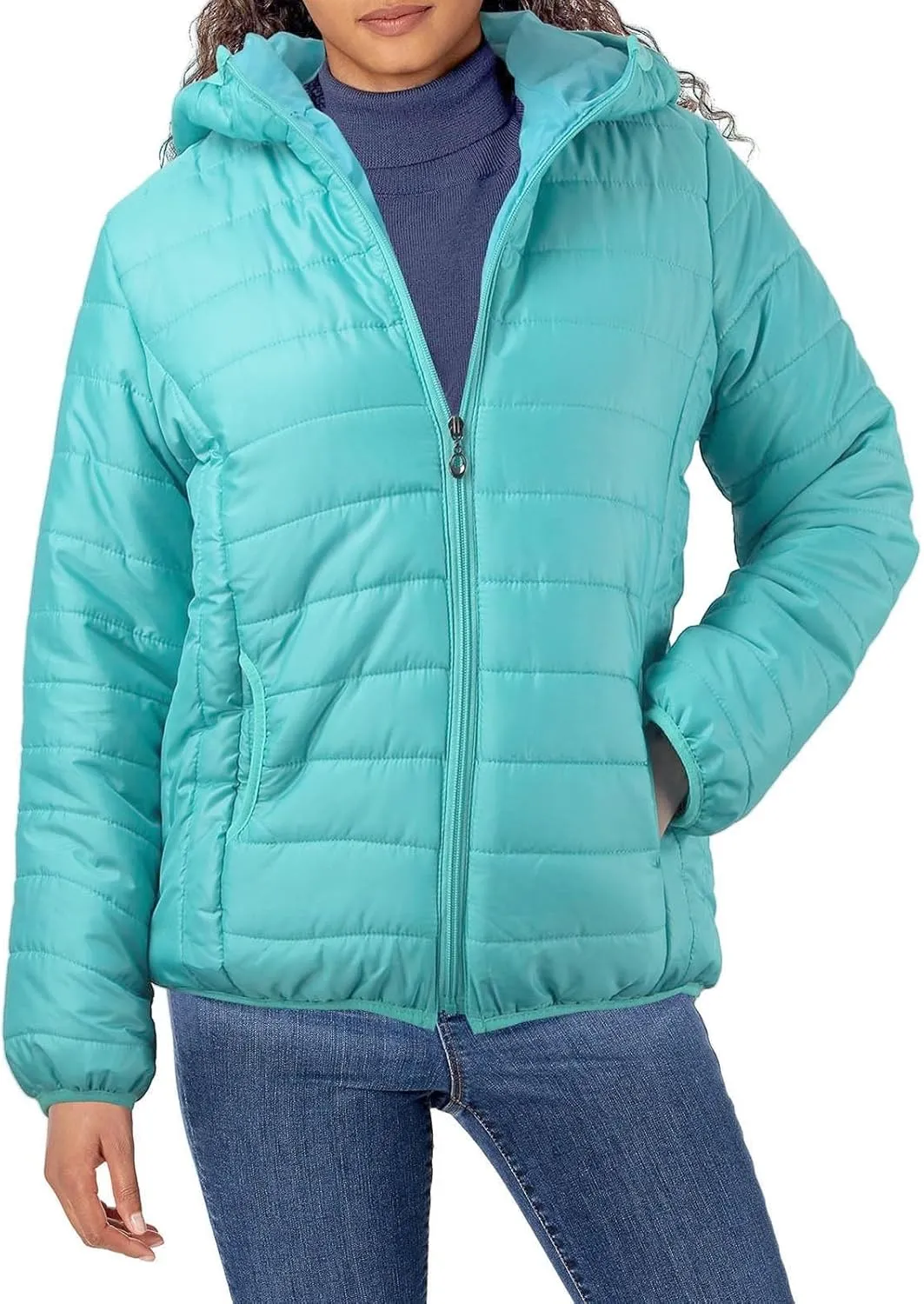 Puffer Jackets for Women Lightweight Quilted Down Coats Casual Zip Up Padded Coats Warm Winter Coats with Hooded