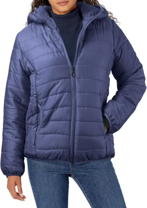 Puffer Jackets for Women Lightweight Quilted Down Coats Casual Zip Up Padded Coats Warm Winter Coats with Hooded
