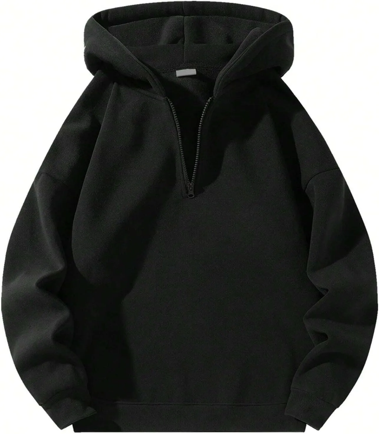 Quarter Zip Hoodies for Men Half Zip Up Hoodie Mens Long Sleeve Drop Shoulder Sweatshirt Loose Fit Casual Pullover