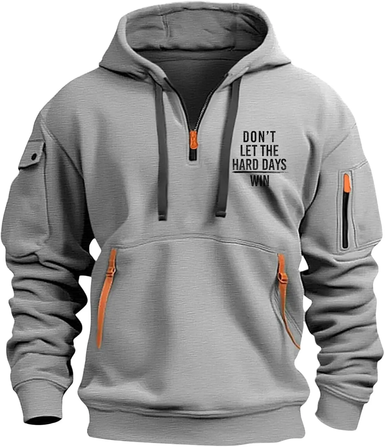 Quarter Zip Pullover Men, Lightweight Winter Hoodies Casual Fashion Sports Tactical Hooded Jacket Fall Tops