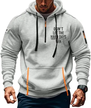 Quarter Zip Pullover Men, Lightweight Winter Hoodies Casual Fashion Sports Tactical Hooded Jacket Fall Tops