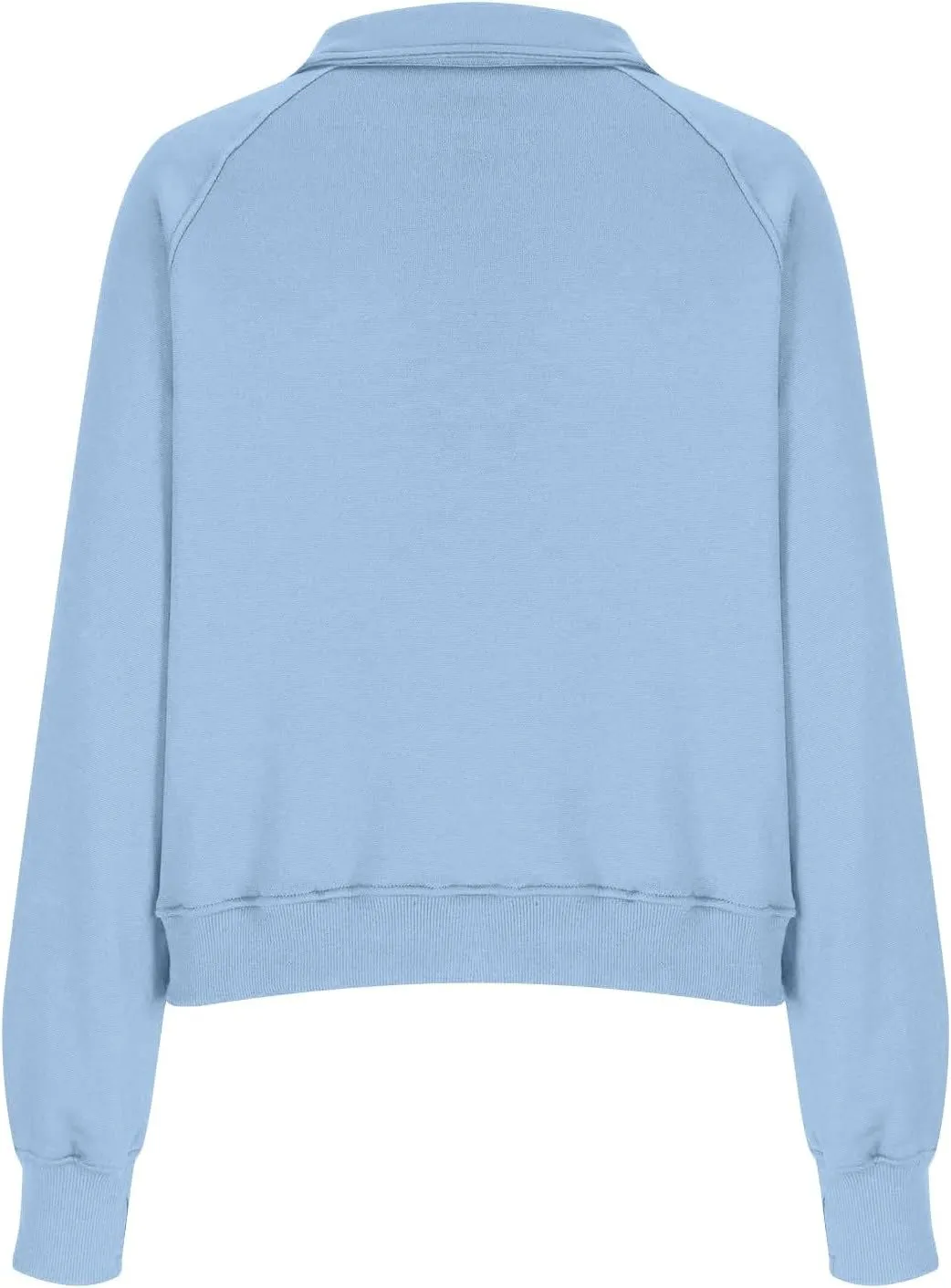 Quarter Zip Pullover Womens Cropped Sweatshirts Half Zip Pullover Women High Neck Oversized Sweatshirt With Pocket