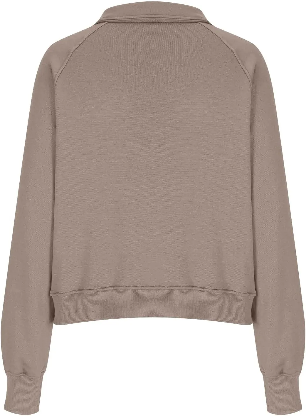 Quarter Zip Pullover Womens Cropped Sweatshirts Half Zip Pullover Women High Neck Oversized Sweatshirt With Pocket