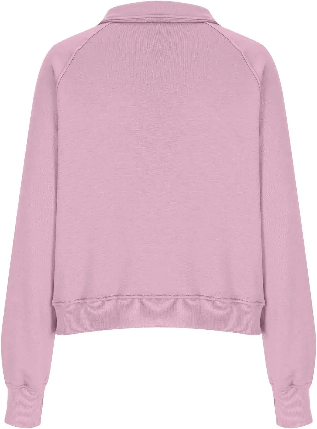 Quarter Zip Pullover Womens Cropped Sweatshirts Half Zip Pullover Women High Neck Oversized Sweatshirt With Pocket