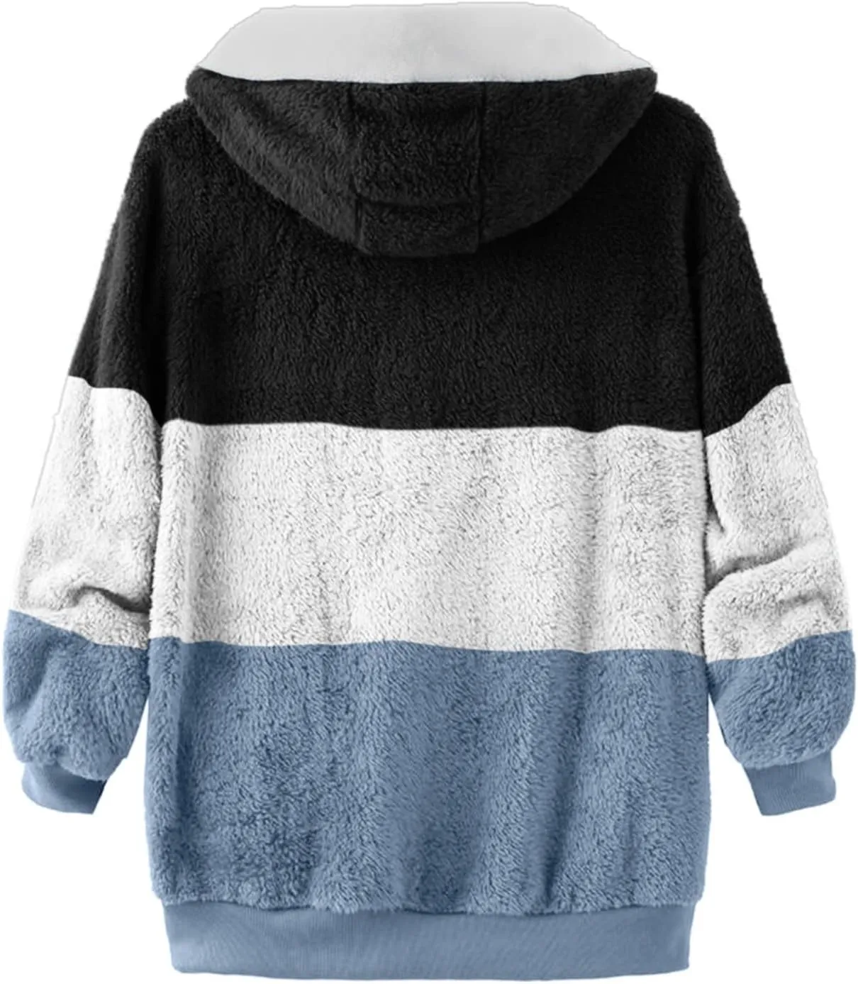 QWENTMTNTY Womens Fuzzy Teddy Coat House Thermal Coats Lightweight Sherpa Lined Sweater Coats Winter Coats with Fur Hood