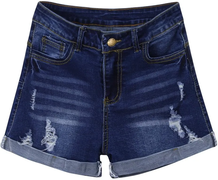 Sexy Denim Shorts for Women Cut Off Low Waist Booty Ripped Raw Hem Distressed Jean Shorts