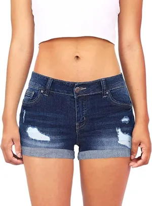 Sexy Denim Shorts for Women Cut Off Low Waist Booty Ripped Raw Hem Distressed Jean Shorts