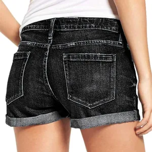 Sexy Denim Shorts for Women Cut Off Low Waist Booty Ripped Raw Hem Distressed Jean Shorts