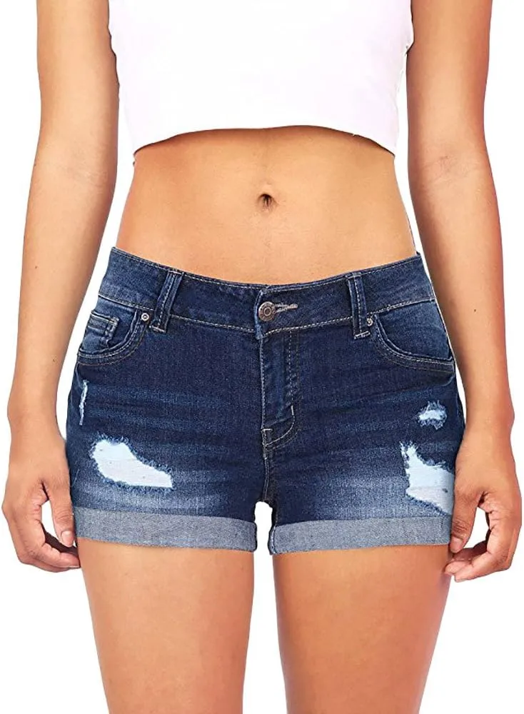 Sexy Denim Shorts for Women Cut Off Low Waist Booty Ripped Raw Hem Distressed Jean Shorts