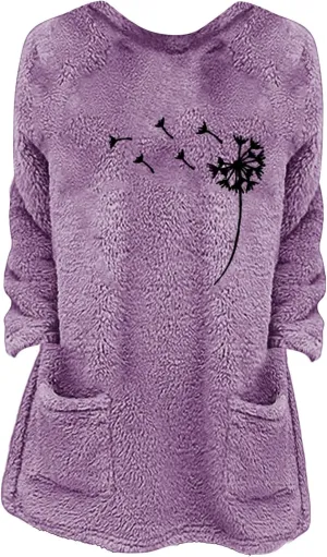 SHAOBGE Hoodies for Women Fleece Linend Warm Sweatshirt Hoodies Long Sleeve Tunic Pullover with Pockets Warm Winter Hoodies