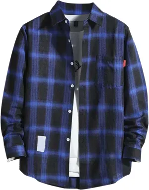 Shirts for Men ButtonDown Long Sleeve Shirts with Pockets Plaid Fashion Western Shirts Spring Clothes