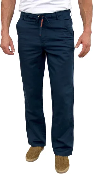 short fin Men's Drawstring Linen Pants W/Elastic Waist