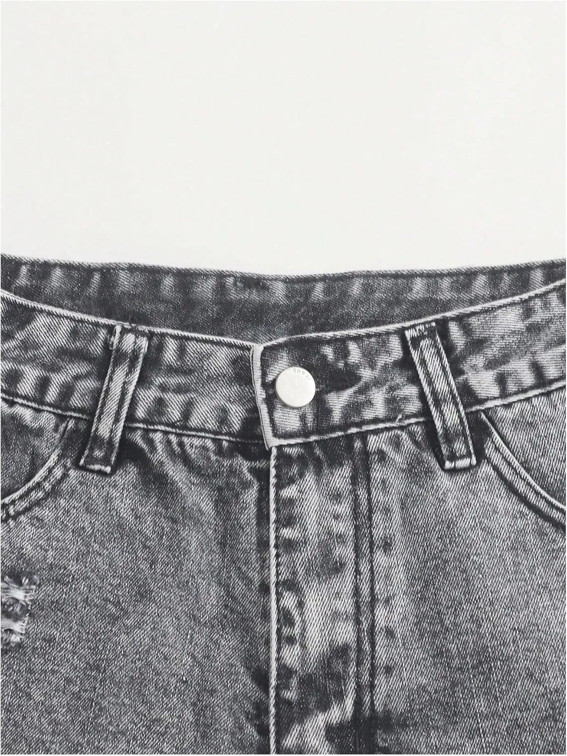 SOLY HUX Women's Ripped Raw Hem Jean Shorts Vintage High Waisted Denim Shorts Streetwear