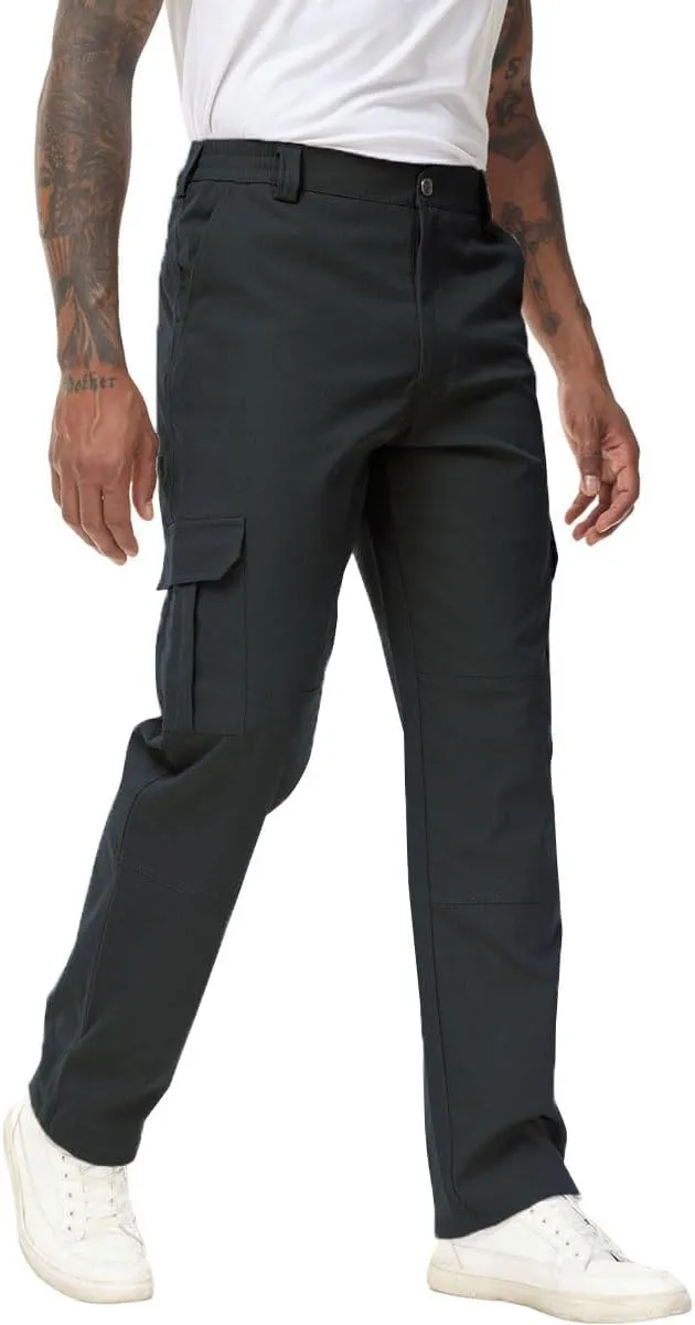 Soojun Men's Elastic Waist Relaxed Fit Stretch Cargo Pant