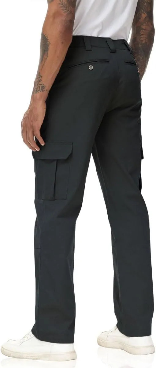 Soojun Men's Elastic Waist Relaxed Fit Stretch Cargo Pant