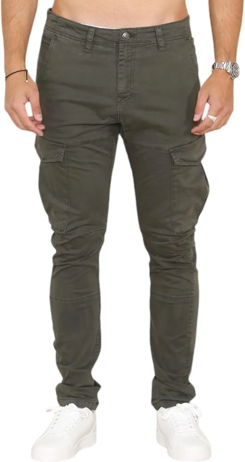 Soroor Cargo Pants for Men, Slim Fit Tapered Mens Cargo Pants, Tactical Pant for Men Work & Utility | Stretch Sateen Cotton