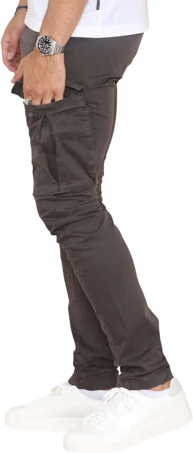 Soroor Cargo Pants for Men, Slim Fit Tapered Mens Cargo Pants, Tactical Pant for Men Work & Utility | Stretch Sateen Cotton