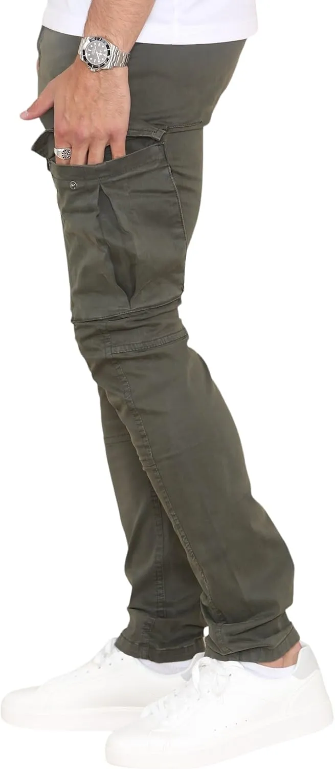 Soroor Cargo Pants for Men, Slim Fit Tapered Mens Cargo Pants, Tactical Pant for Men Work & Utility | Stretch Sateen Cotton