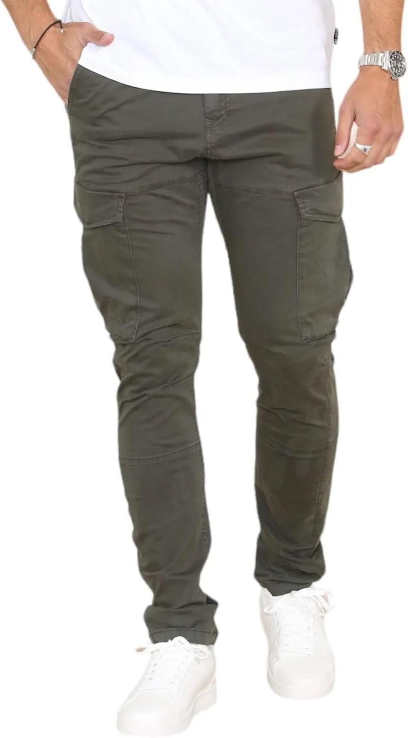 Soroor Cargo Pants for Men, Slim Fit Tapered Mens Cargo Pants, Tactical Pant for Men Work & Utility | Stretch Sateen Cotton