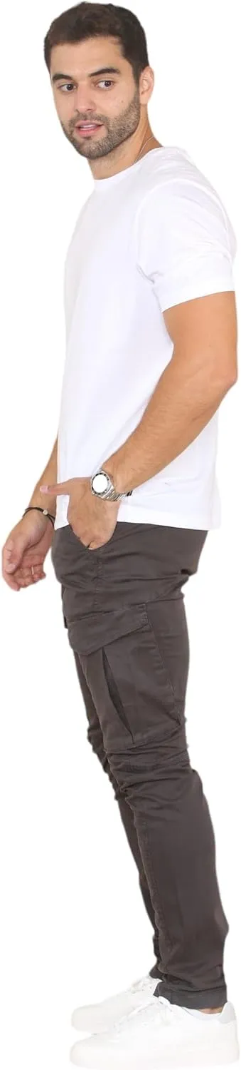 Soroor Cargo Pants for Men, Slim Fit Tapered Mens Cargo Pants, Tactical Pant for Men Work & Utility | Stretch Sateen Cotton