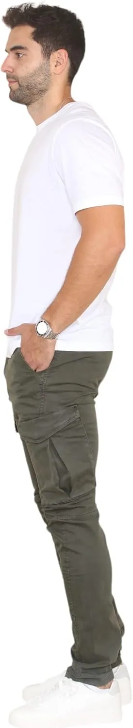 Soroor Cargo Pants for Men, Slim Fit Tapered Mens Cargo Pants, Tactical Pant for Men Work & Utility | Stretch Sateen Cotton