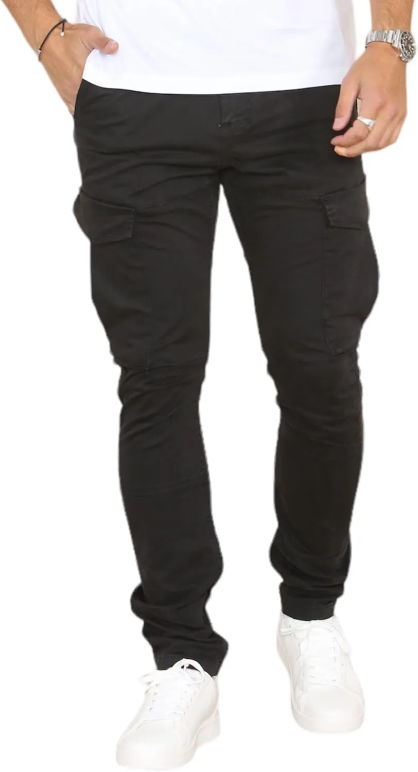 Soroor Cargo Pants for Men, Slim Fit Tapered Mens Cargo Pants, Tactical Pant for Men Work & Utility | Stretch Sateen Cotton