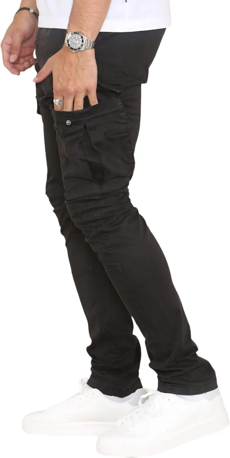 Soroor Cargo Pants for Men, Slim Fit Tapered Mens Cargo Pants, Tactical Pant for Men Work & Utility | Stretch Sateen Cotton