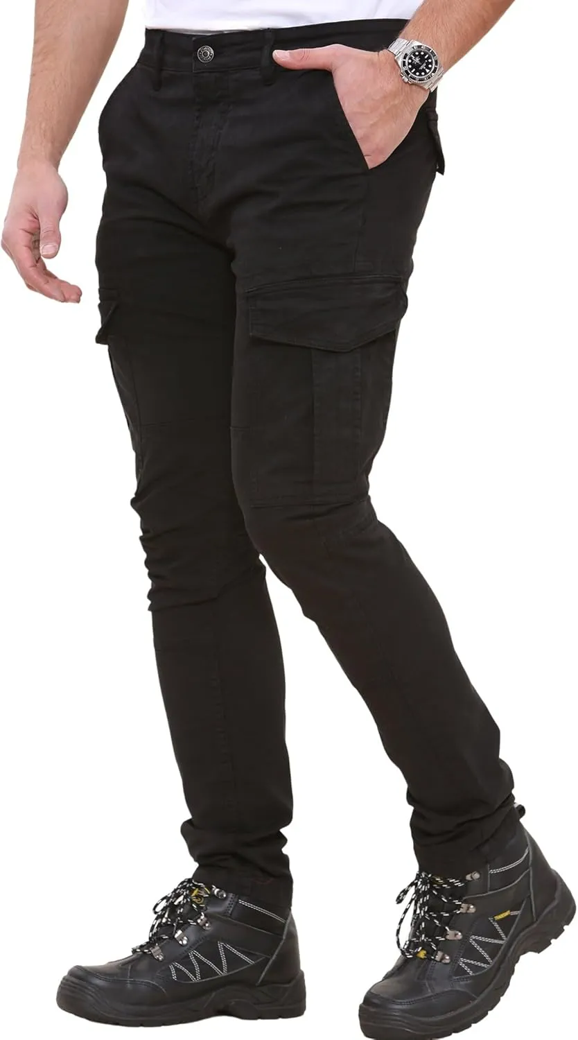 Soroor Cargo Pants for Men, Slim Fit Tapered Mens Cargo Pants, Tactical Pant for Men Work & Utility | Stretch Twill Cotton