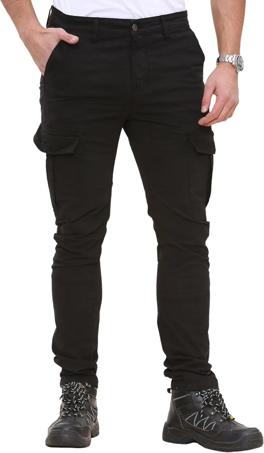 Soroor Cargo Pants for Men, Slim Fit Tapered Mens Cargo Pants, Tactical Pant for Men Work & Utility | Stretch Twill Cotton