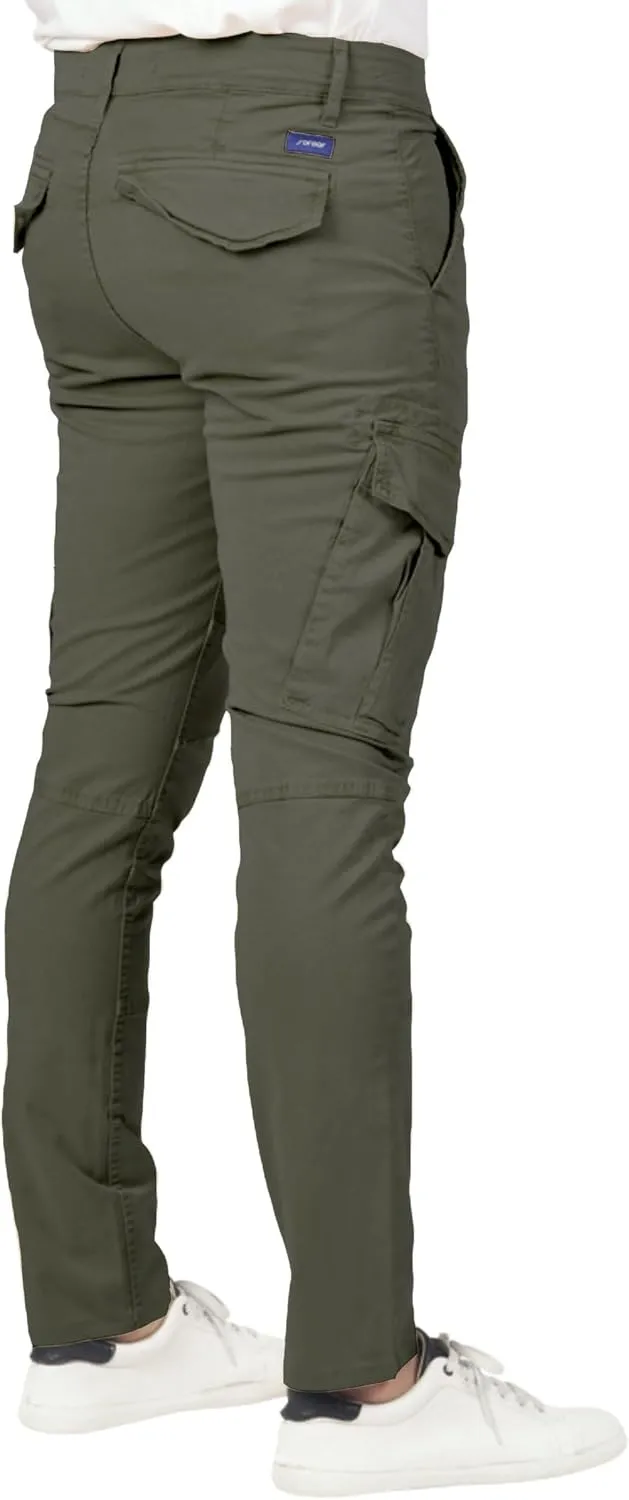 Soroor Cargo Pants for Men, Slim Fit Tapered Mens Cargo Pants, Tactical Pant for Men Work & Utility | Stretch Twill Cotton