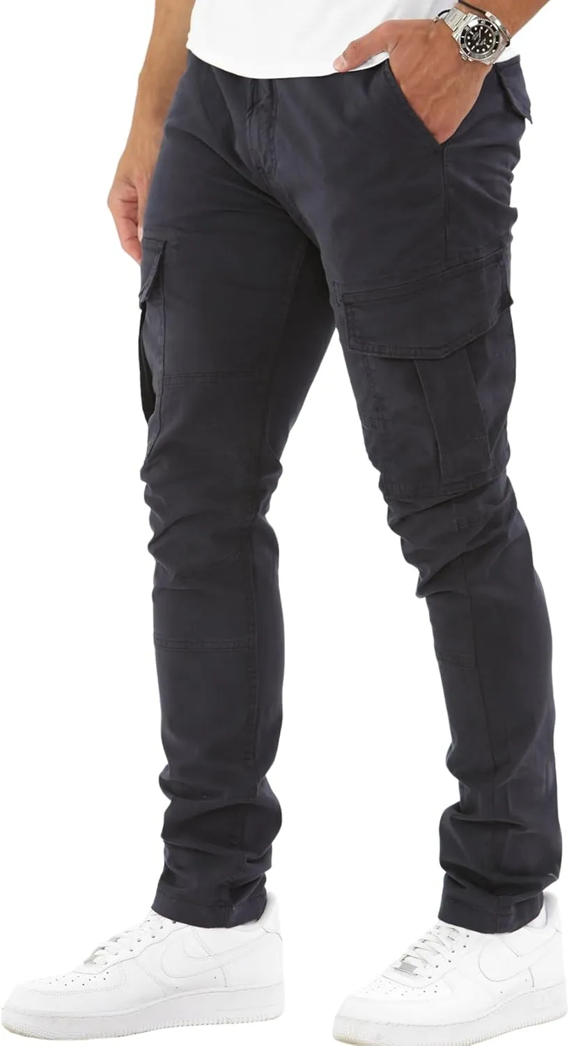 Soroor Cargo Pants for Men, Slim Fit Tapered Mens Cargo Pants, Tactical Pant for Men Work & Utility | Stretch Twill Cotton