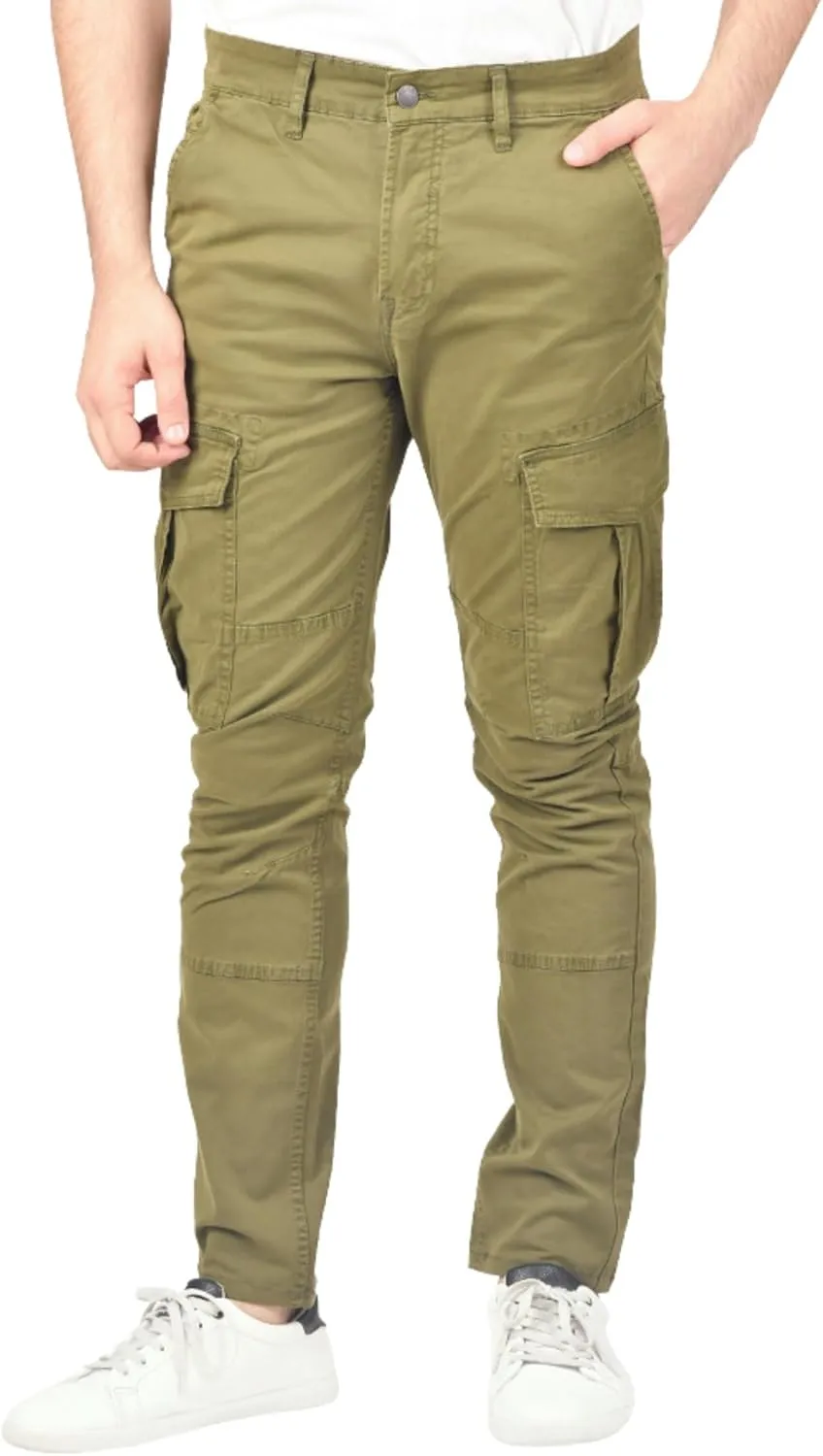 Soroor Cargo Pants for Men, Slim Fit Tapered Mens Cargo Pants, Tactical Pant for Men Work & Utility | Stretch Twill Cotton
