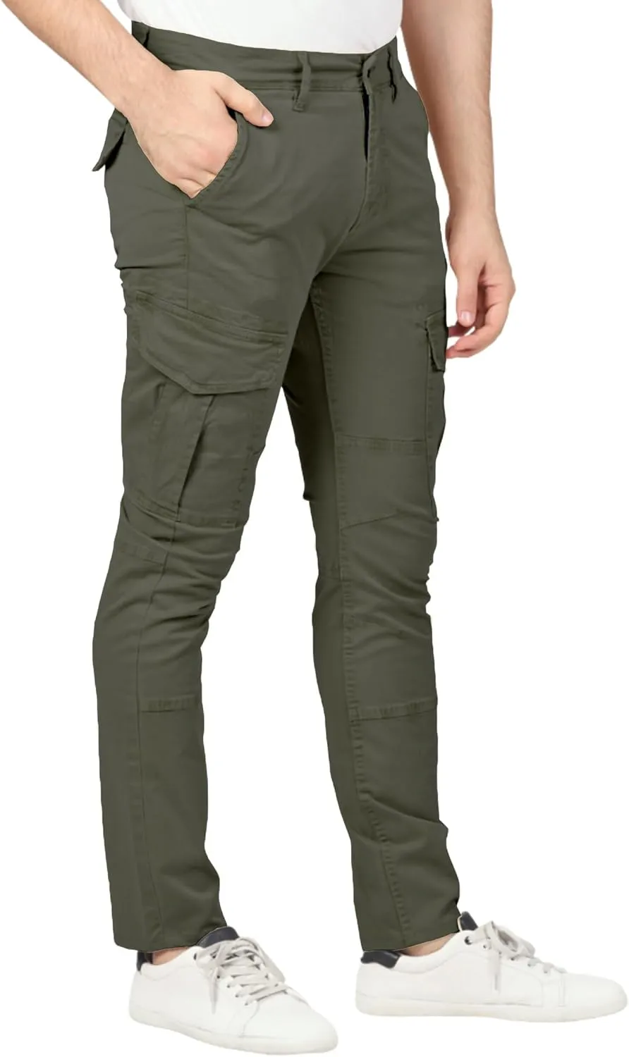 Soroor Cargo Pants for Men, Slim Fit Tapered Mens Cargo Pants, Tactical Pant for Men Work & Utility | Stretch Twill Cotton