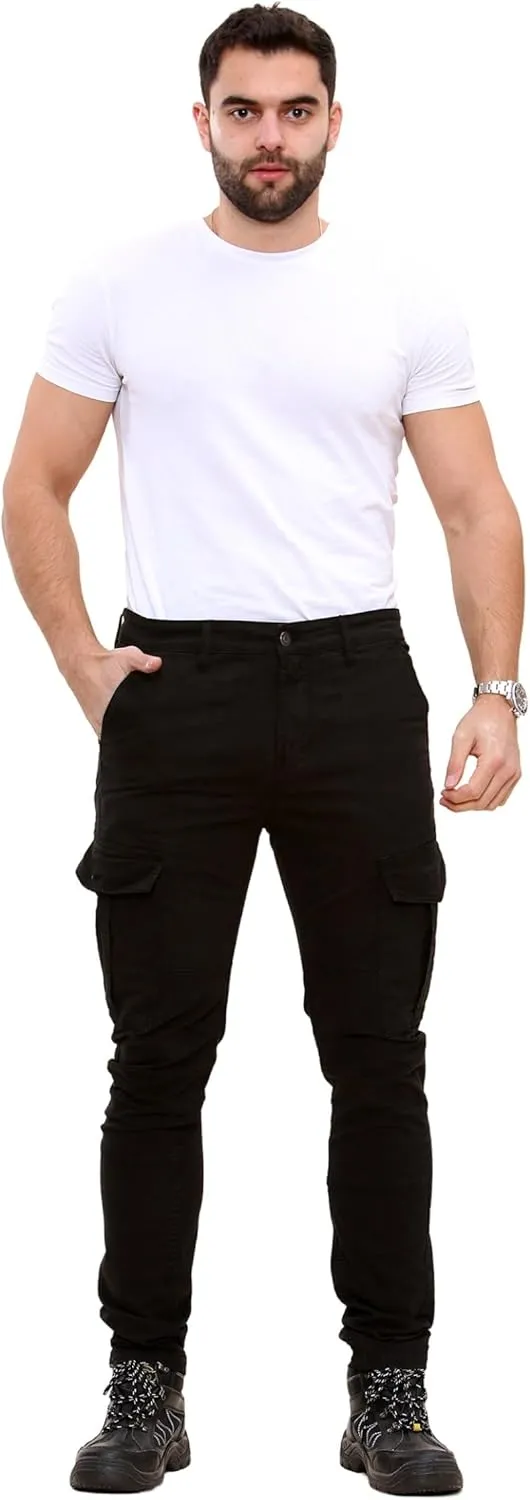 Soroor Cargo Pants for Men, Slim Fit Tapered Mens Cargo Pants, Tactical Pant for Men Work & Utility | Stretch Twill Cotton