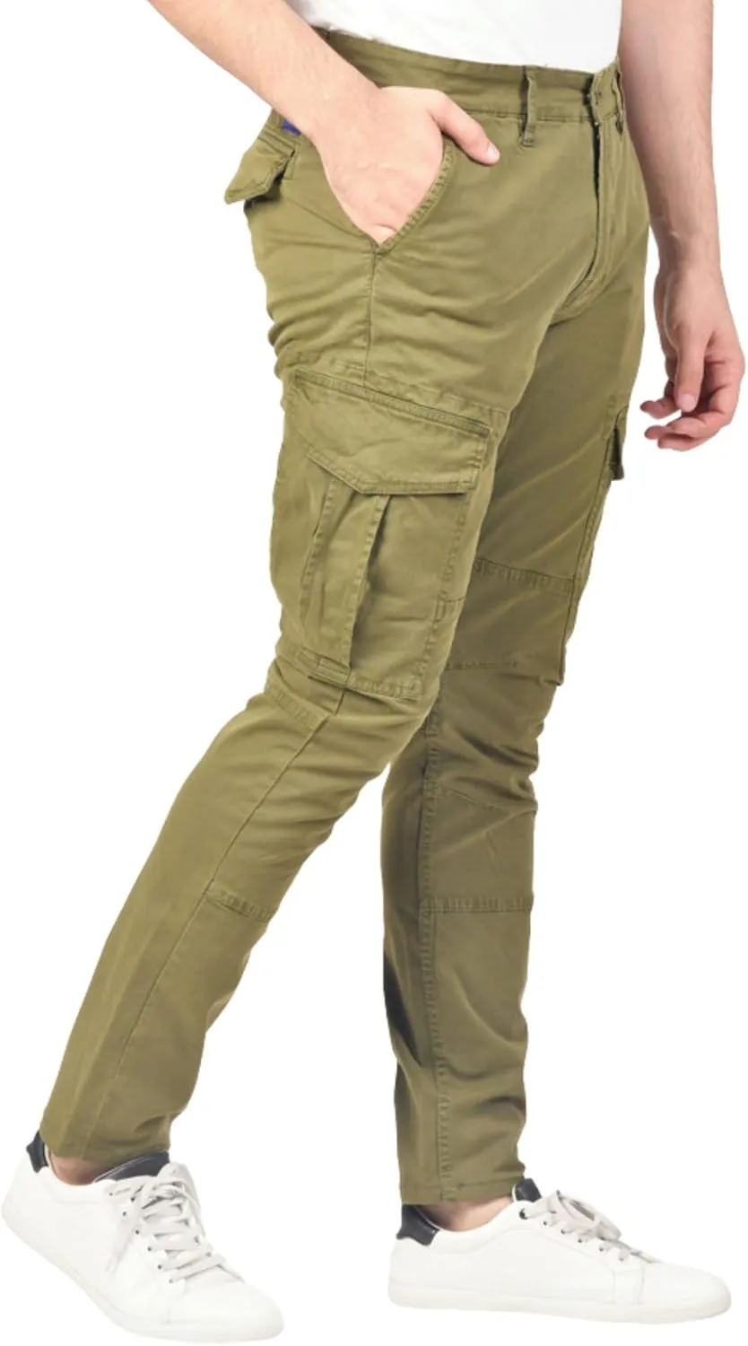 Soroor Cargo Pants for Men, Slim Fit Tapered Mens Cargo Pants, Tactical Pant for Men Work & Utility | Stretch Twill Cotton