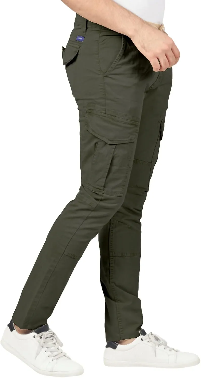 Soroor Cargo Pants for Men, Slim Fit Tapered Mens Cargo Pants, Tactical Pant for Men Work & Utility | Stretch Twill Cotton